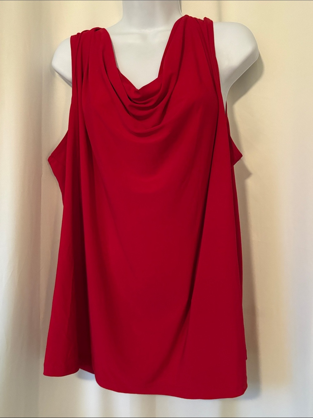 Penningtons Red Draped Cowl Neck Tank Top